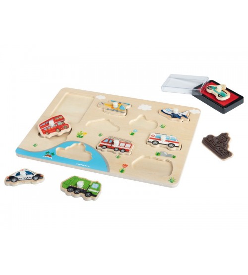 Playtive Дървена игра-пъзел с печати